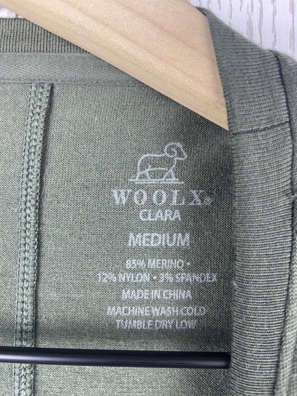 Woolx Clara Olive Green Sleeveless Merino Wool Blend Dress Size M - Picture 6 of 9